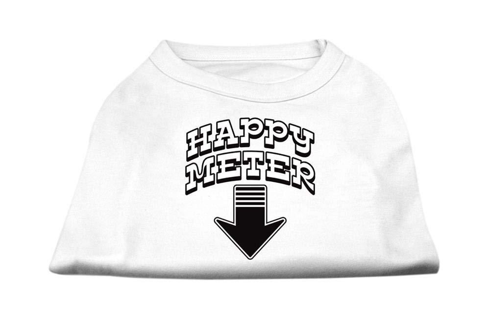 Mirage Pet Products Happy Meter Screen Printed Dog Shirt White Sm (10)