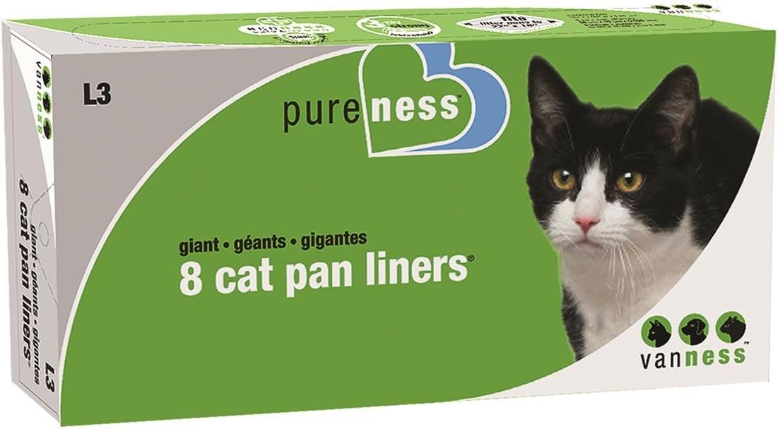 Van Ness Pure-Ness Cat Pan Liners, 12 Count, 33 Gallon Capacity, 100% Recycled Plastic