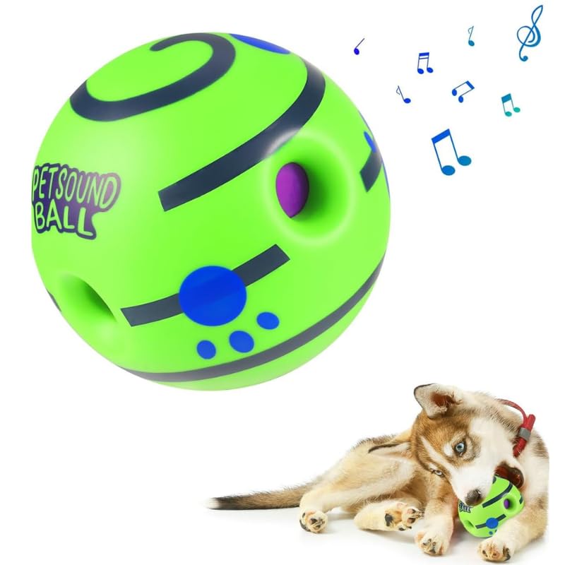BohoBark 1pc Dog Toy Interactive Giggle Ball SelfAmusement Sound Ball, Durable Chew Relief Boredom, Noisy Pet Ball Dogs, NonTo
