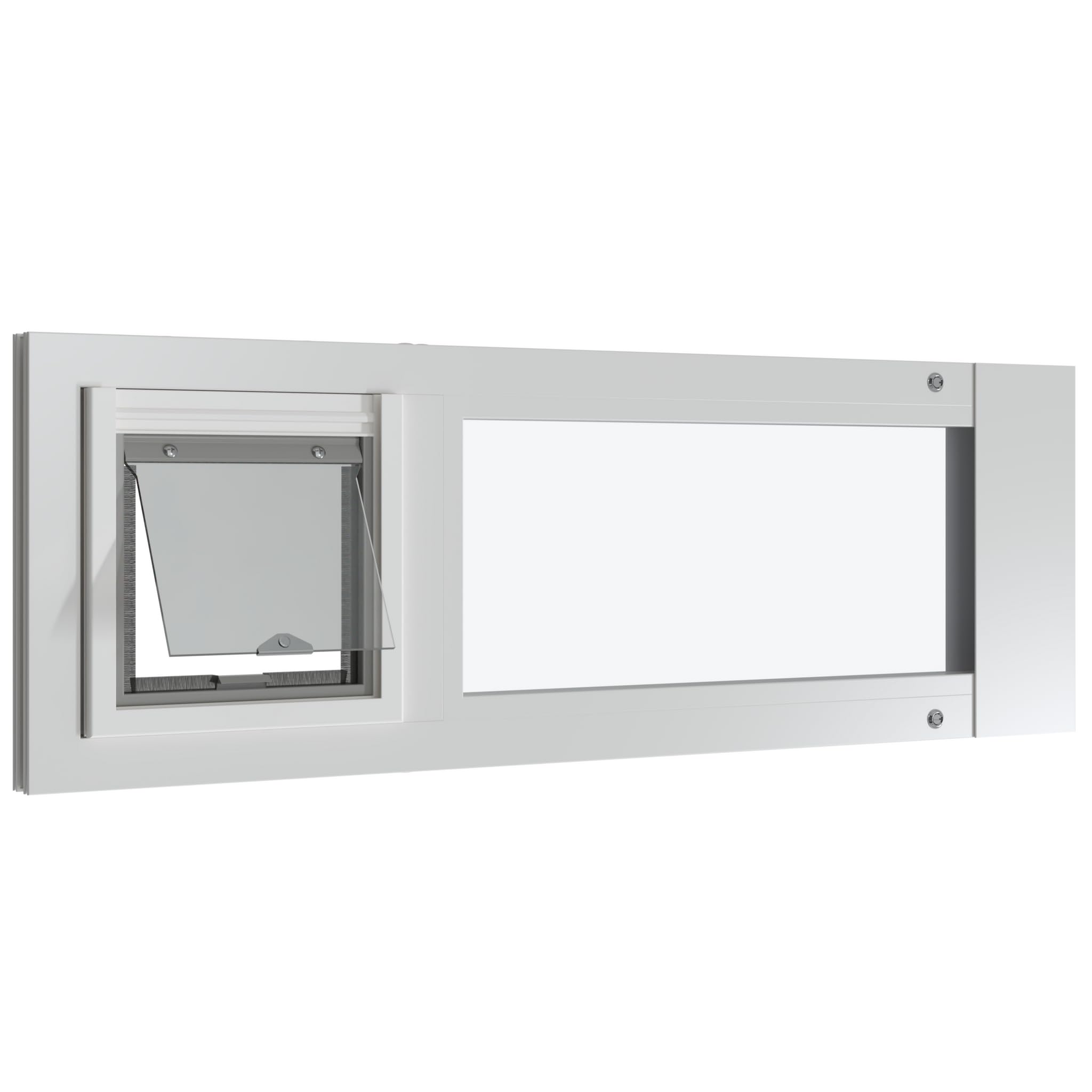 Liberty Cat Door for Sash & Vinyl Windows | Economical Sturdy Window Insert | White Frame | 30.5 - 32 Width Range