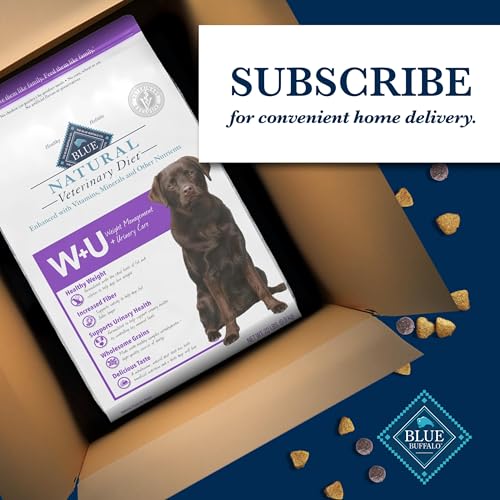 Blue Buffalo Natural Veterinary Diet W+U Weight Management + Urinary Care Dry Dog Food, Veterinarian Prescription Required, Chic