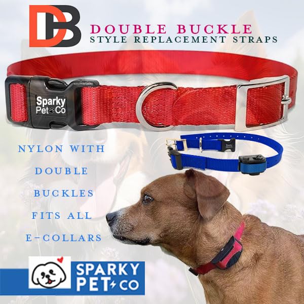 Sparky Pet Co- 1' Quick Snap Double Buckle Replacement Dog Strap (Neon Pink)