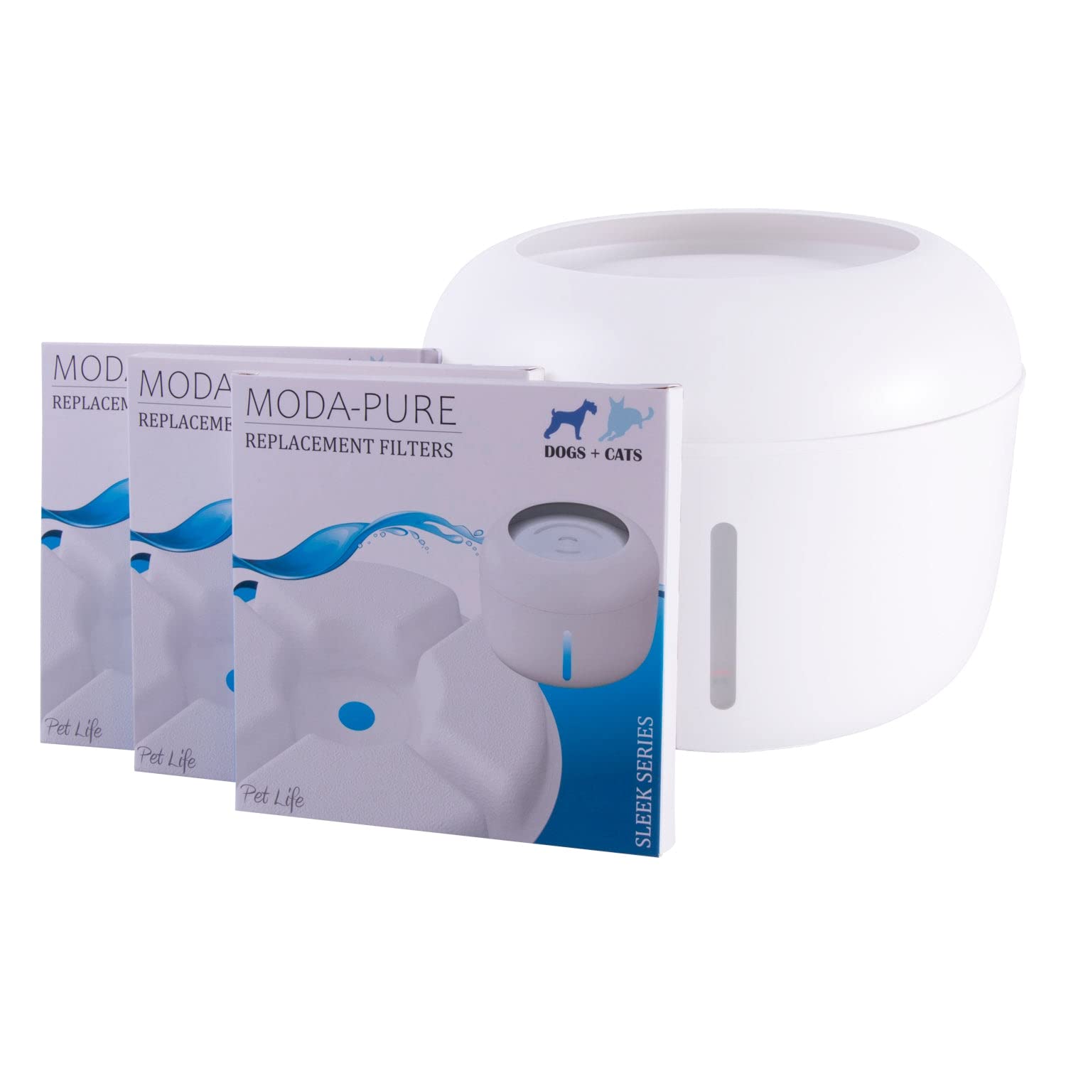 Pet Life ® 'Moda-Pure' Ultra-Quiet Filtered Dog and Cat Fountain Waterer … (Replacement Filters - 3 Pack)