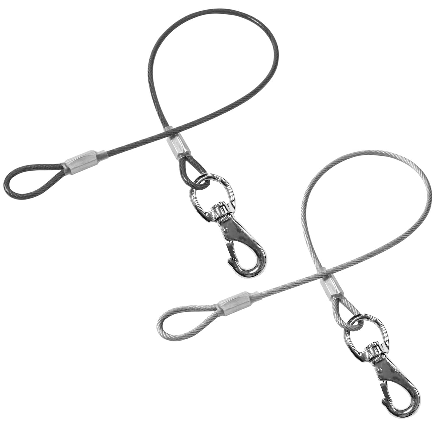 Mi Metty Chew Proof Dog Leash - 2Pack Metal Cable Lead,No Tangle Multiple Dog Leashes for Small and Medium Dogs- Heavy Duty Leas