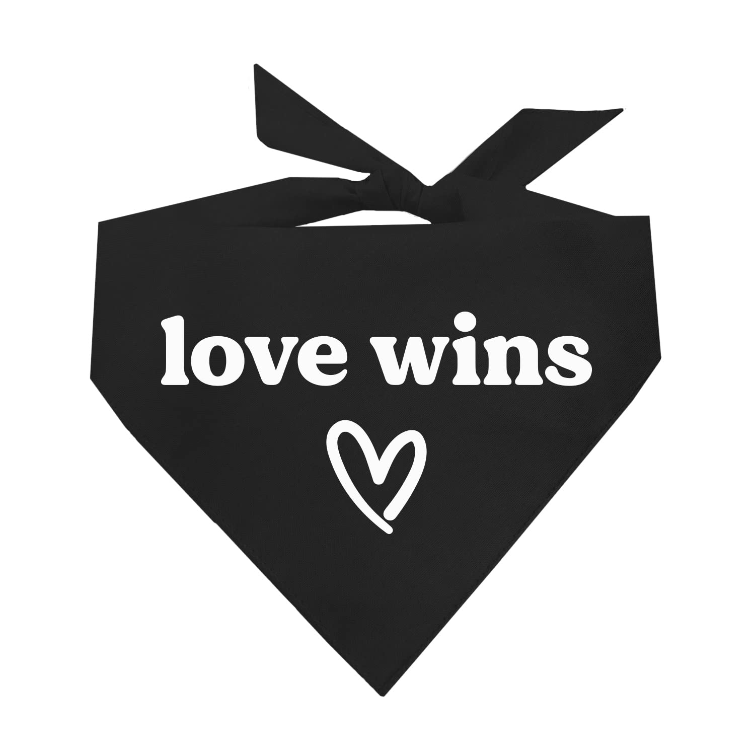 Love Wins Dog Bandana | 100% Cotton Adjustable Triangle | Made In Usa | Pride Day | Lgbtq+ | Rainbow | Parade |Black, One Size (