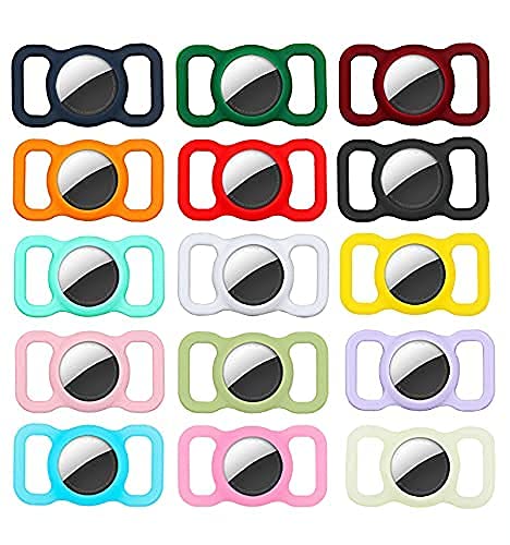 Poivy Silicone Air Tag Collar Holder - Waterproof Protective Case for Dog & Cat GPS Tracking Accessories (1 Pack, Pink)