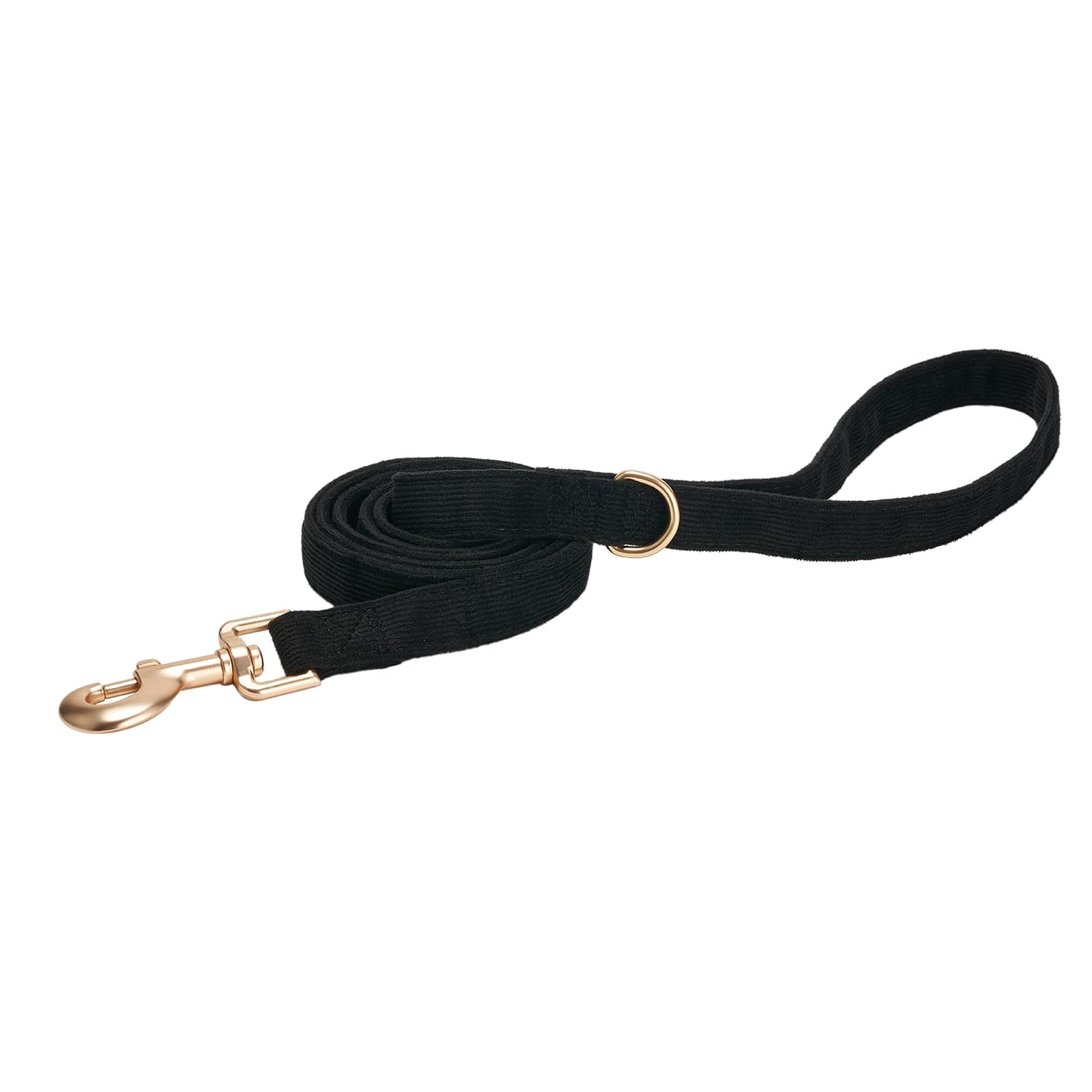 Petiry Soft Corduroy Fibric Dog Leash, 5 Feet Length Lead With Heavy Duty Rotating Hook, For Medium Large Dogs.(M,Black)