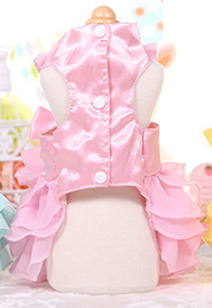 Marupet Fashion Sweet Puppy Dog Chiffon Princess Dress For Extral Small And Small Dog Pink L