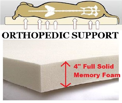 Ehomegoods 41X27 X4 Sudan Brown Orthopedic Waterproof Memory Foam Pet Pad Bed For Medium Large Dog Crate Size 42''X28'' With 2 E