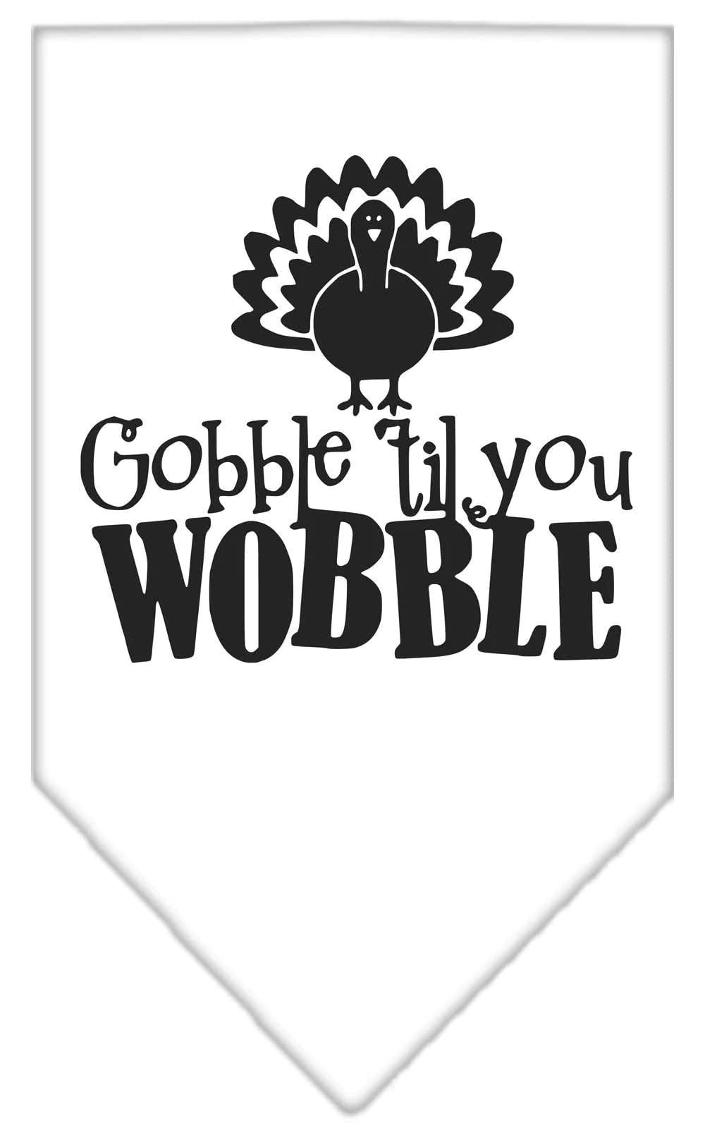 Mirage Pet Product Gobble til You Wobble Screen Print Bandana White Small