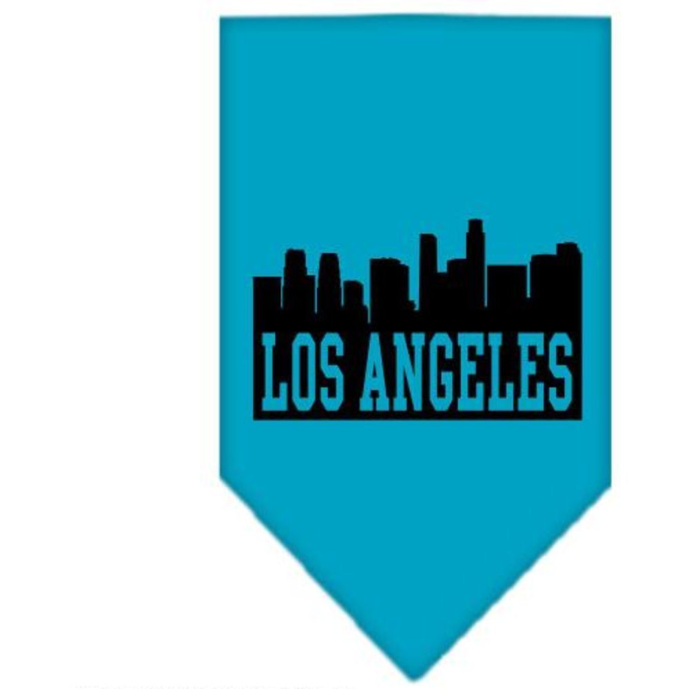Mirage Pet Products Los Angeles Skyline Screen Print Bandana, Large, Turquoise
