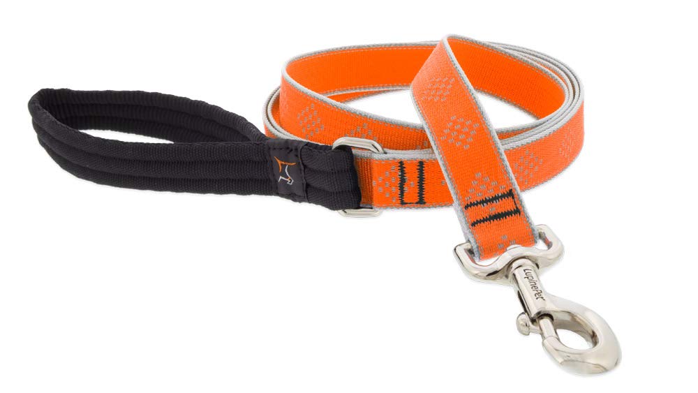 Lupine Reflective Dog Leash 6-Foot By 1'' Wide Orange Diamond