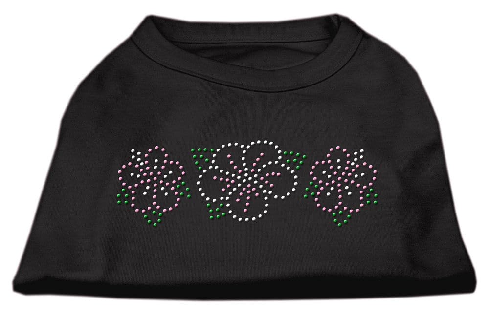 Mirage Pet Products Tropical Flower Rhinestone Pet Shirt, Large, Black