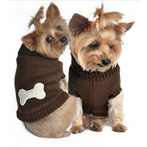 Doggie Design Brown Bone Durable Acrylic Sweater - Medium