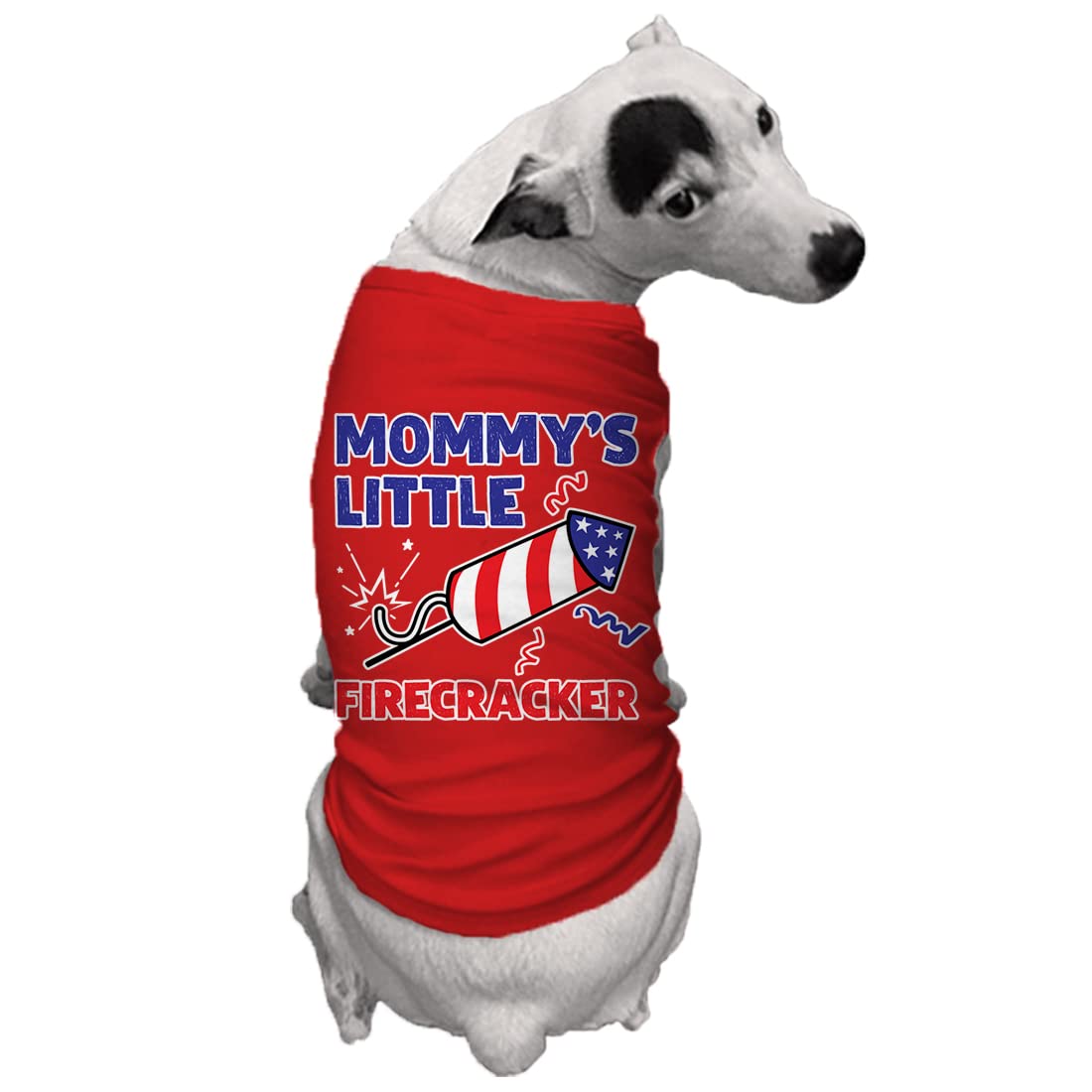 Mommy'S Little Firecracker - Usa Independence Day 4Th Of July Dog Shirt (Red, Medium)