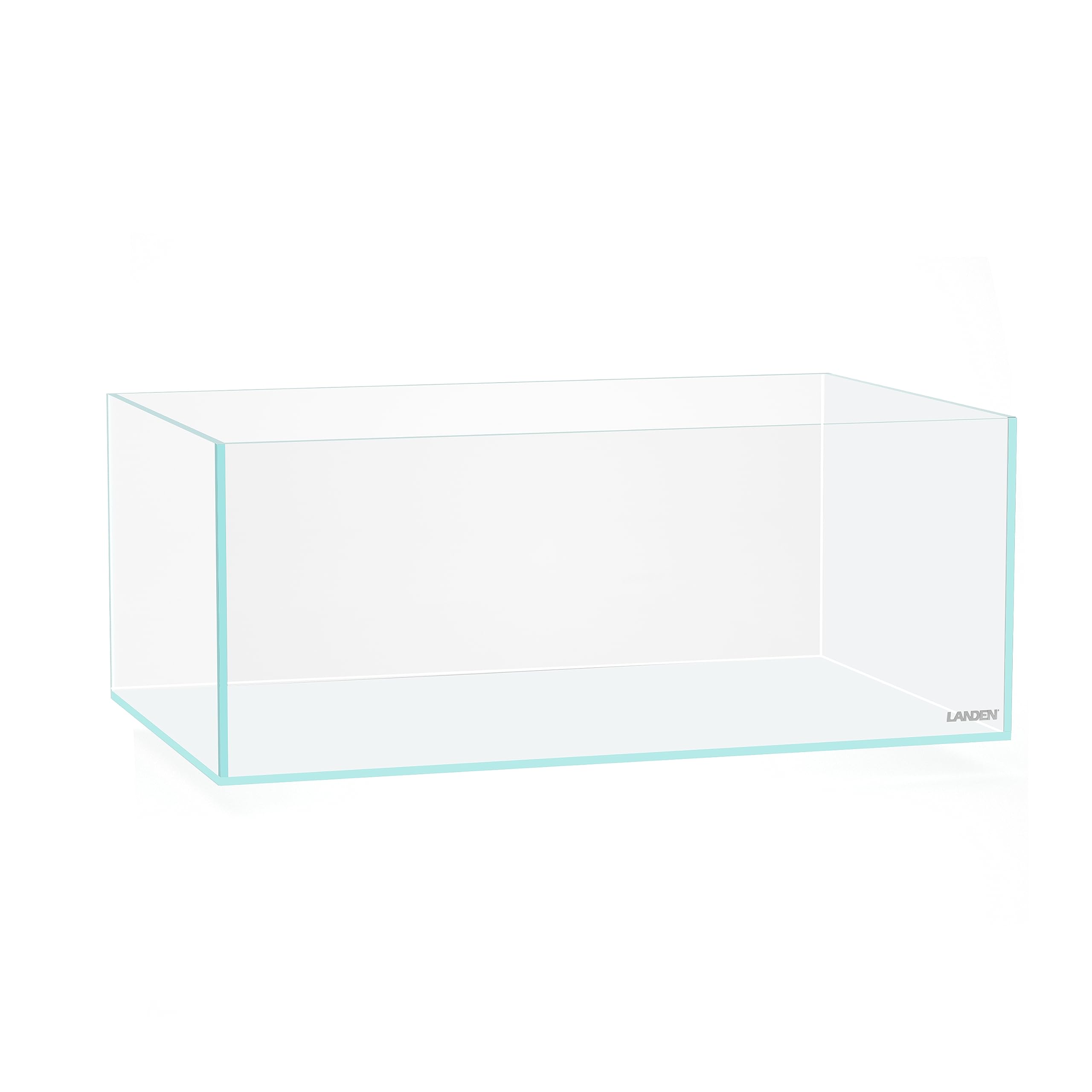 LANEDN 45S 5.4 Gal Shallow Tank, Shallow Fish Tank, Rimless Low Iron Tank W17.7  D11  H7.1 in(45x28x18cm); 5mm Thickness Aquasca