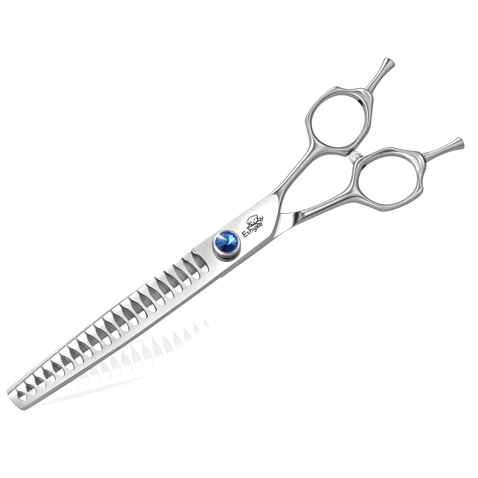 Ethyxe 7' 21-Teeth Chunkers Dog Grooming Scissors, Professional Texturizing Blending Thinning Shears Pets Hair Trimming Kit Wit