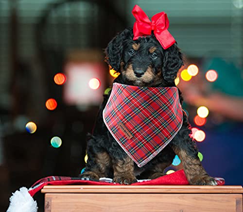 Unique Style Paws Dog Bandana, 1Pc Washable Square Christmas Dog Scarfs For Small Medium Large Dogs Adjustable Dogs Bib Scarfs F