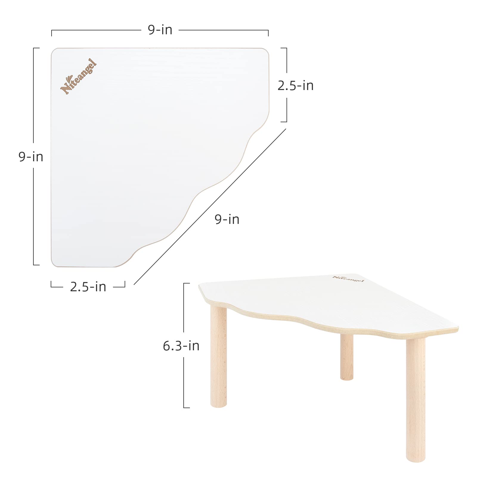 Niteangel Hamster Play Wooden Platform For Dwarf Syrian Hamsters Gerbils Mice Degus Or Other Small Pets (Triangle - 5.9'' Height, White)