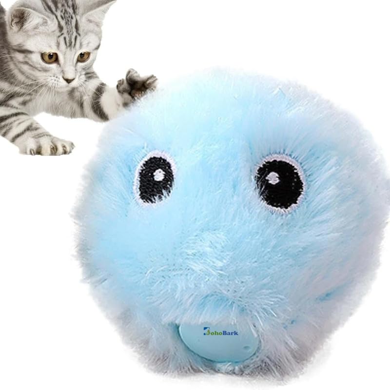 Bohobark Interactive Plush Balls Cat Toy With Real Animal Sounds, Multicolor