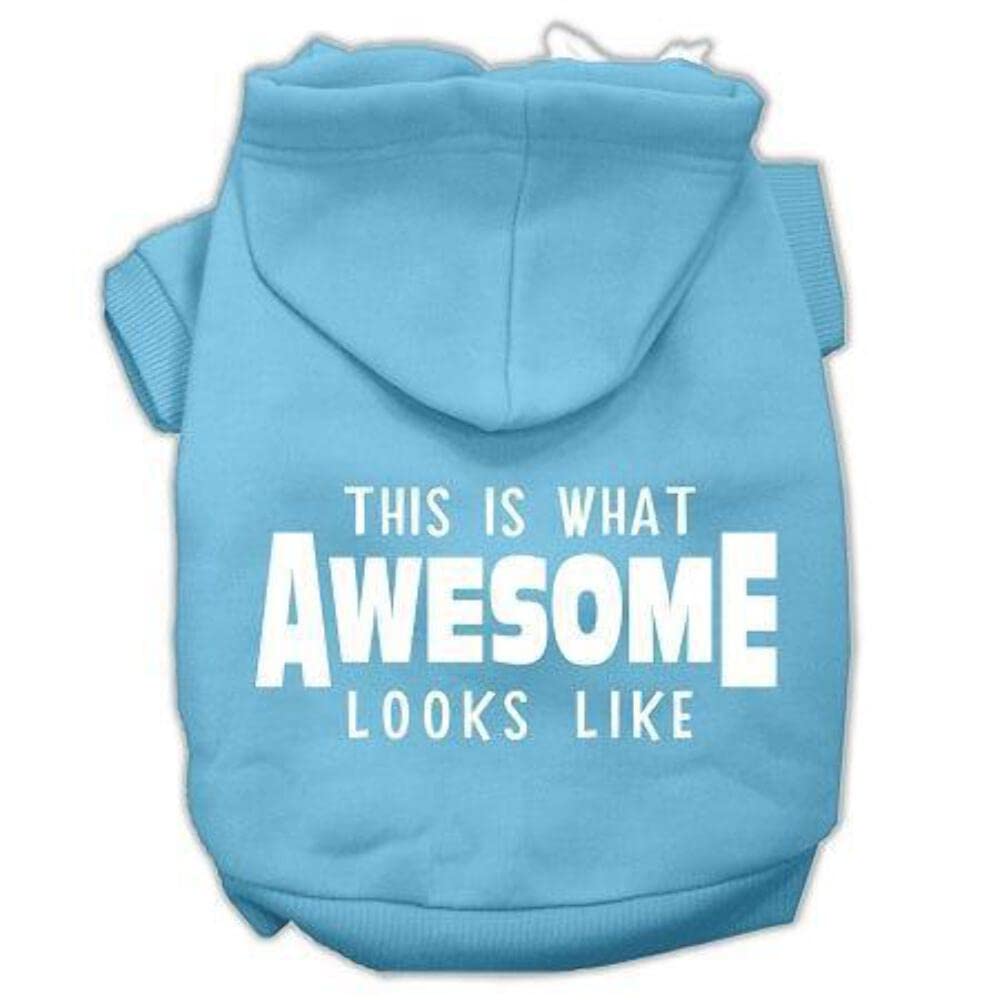 Pet Dog & Cat Hoodie Screen Printed, 'This Is What Awesome Looks Like' Blue 2Xl (20-25 Lbs.)