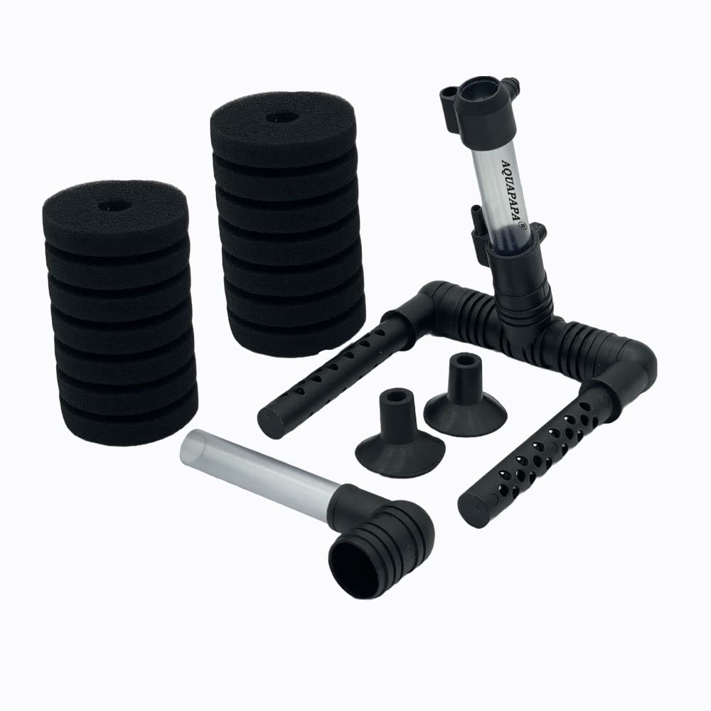 Aquapapa 4X Dual Bio Sponge Filter For Betta Fry Aquarium Fish Tank Up To 30 Gallon Each (Dual Sponge Filters 4-Pack)