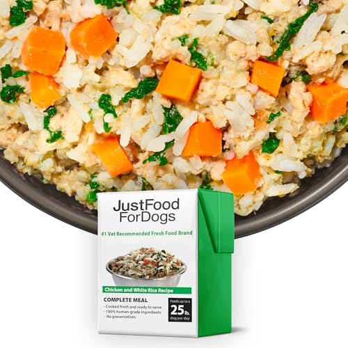 JustFoodForDogs Pantry Fresh Wet Dog Food, Complete Meal or Topper, Chicken & White Rice Human Grade Recipe - 12.5 oz (Pack of 6