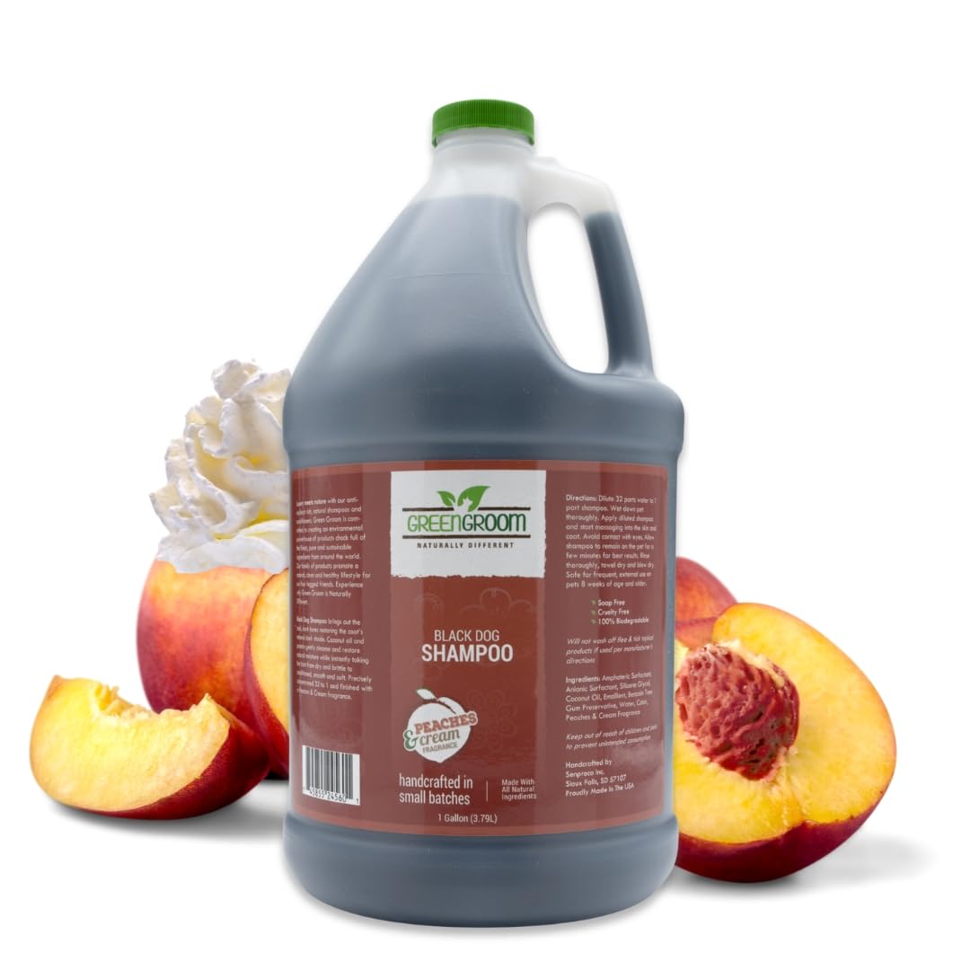 GreenGroom Black Dog Shampoo, Gallon | Coconut Oil and Protein, Natural Ingredients, Restores The Coat's Dark Shade, Softens and