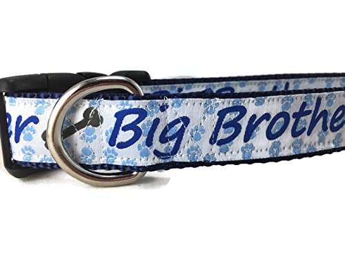 Sibling Dog Collar, Caninedesign, Brother, Sister, Quick Release Buckle, 1 Inch Wide, Adjustable, Nylon, Medium And Large (Big B