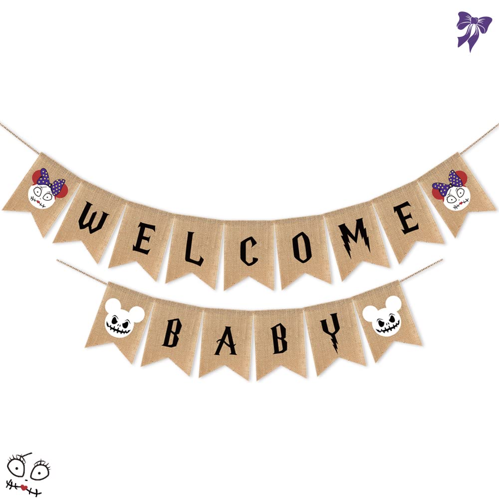 Jack And Sally Welcome Baby Banner