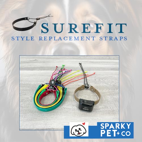 Sparky Pet Co- Surefit ECollar Replacement Strap -Bungee Dog Collar Waterproof -Adjustable-Secure Nexus Wheel Lock-for Electroni