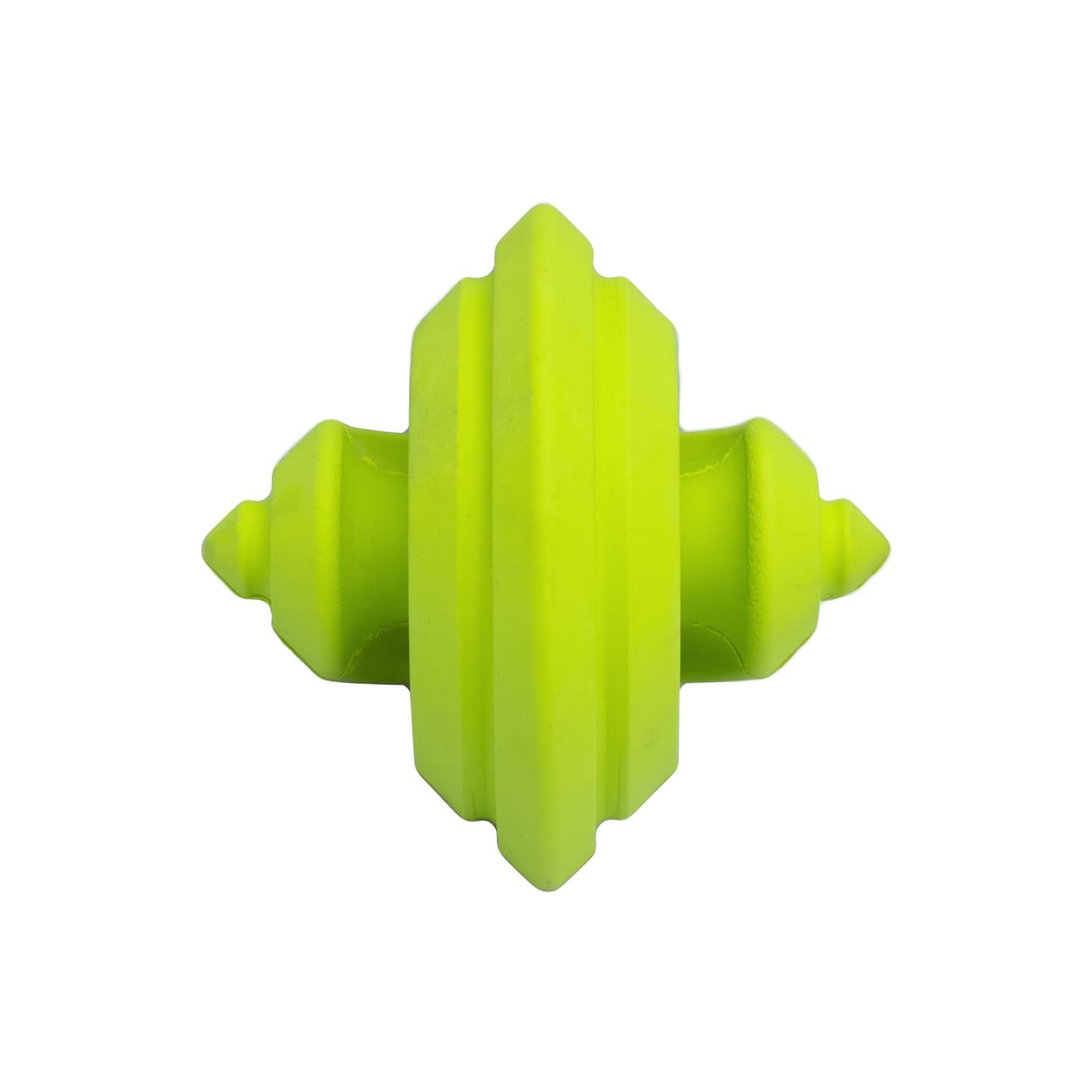 Petdreamhouse Chewtastic Geometrics Natural Rubber Enrichment Dog Toy Geo-Gem Green, Engaging Rolling And Unpredictable Bounce, 