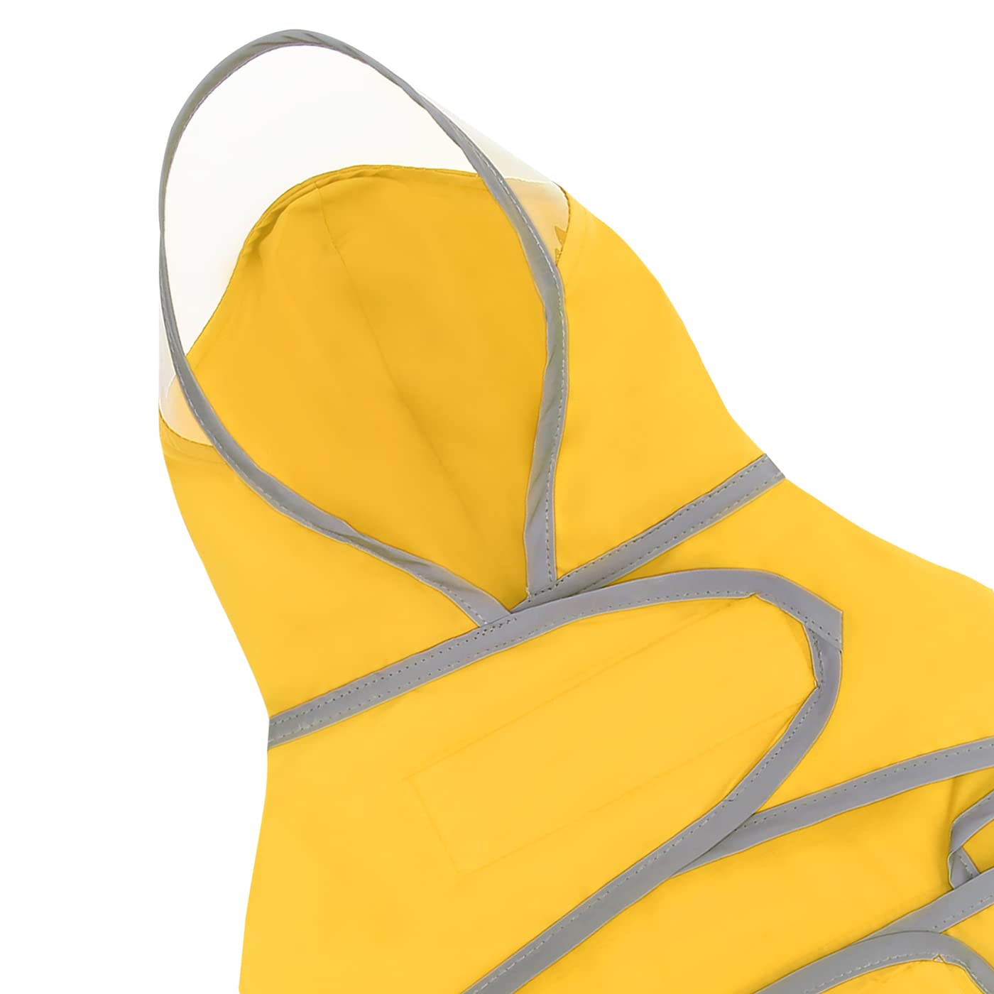 Hde Dog Raincoat With Clear Hood Rain Jacket Poncho For Small Medium Large Dogs Yellow - L