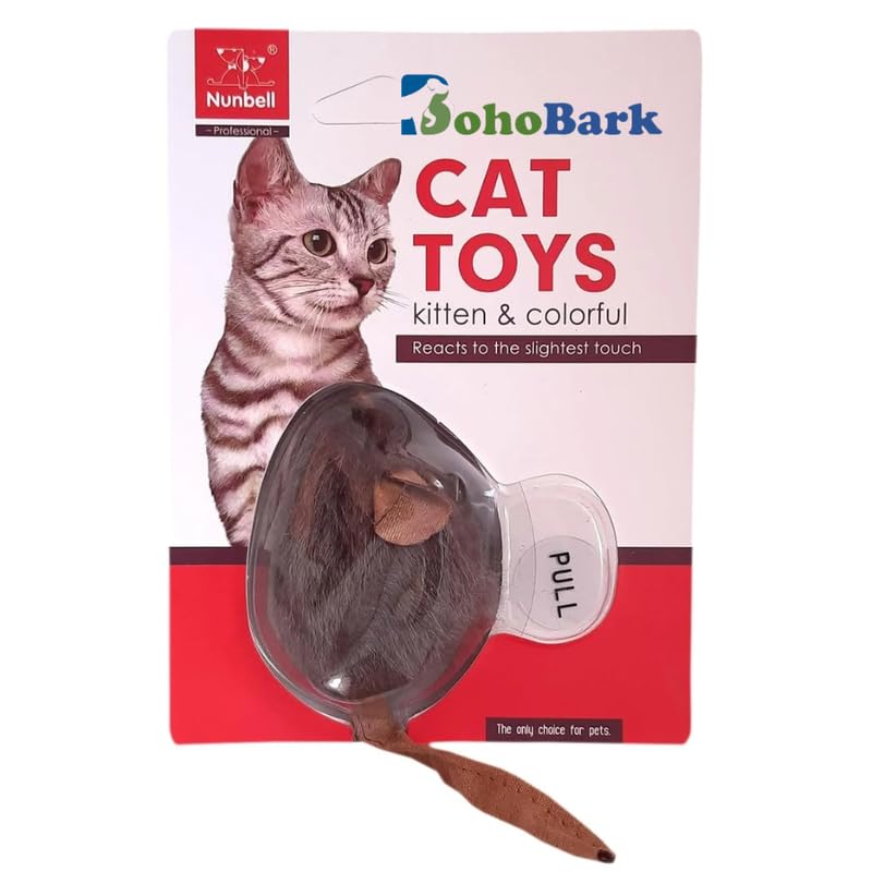 Bohobark Catnip Toy  1Pc Cats Mouse Plush Cat Toys Realistic Vibrating Cute Kitten Mice Filled Catnip For Cat Chew Toy Color M