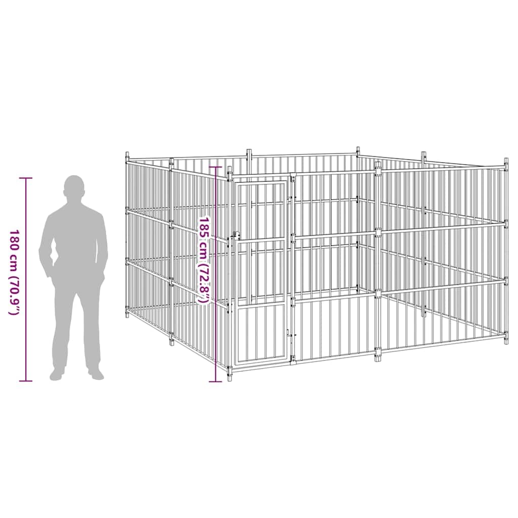 vidaXL Outdoor Dog Kennel 118.1x118.1x72.8