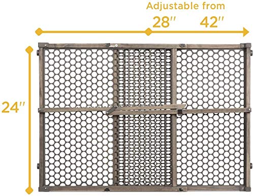 Safety 1st Vintage Wood Baby Gate with Pressure Mount Fastening, Grey