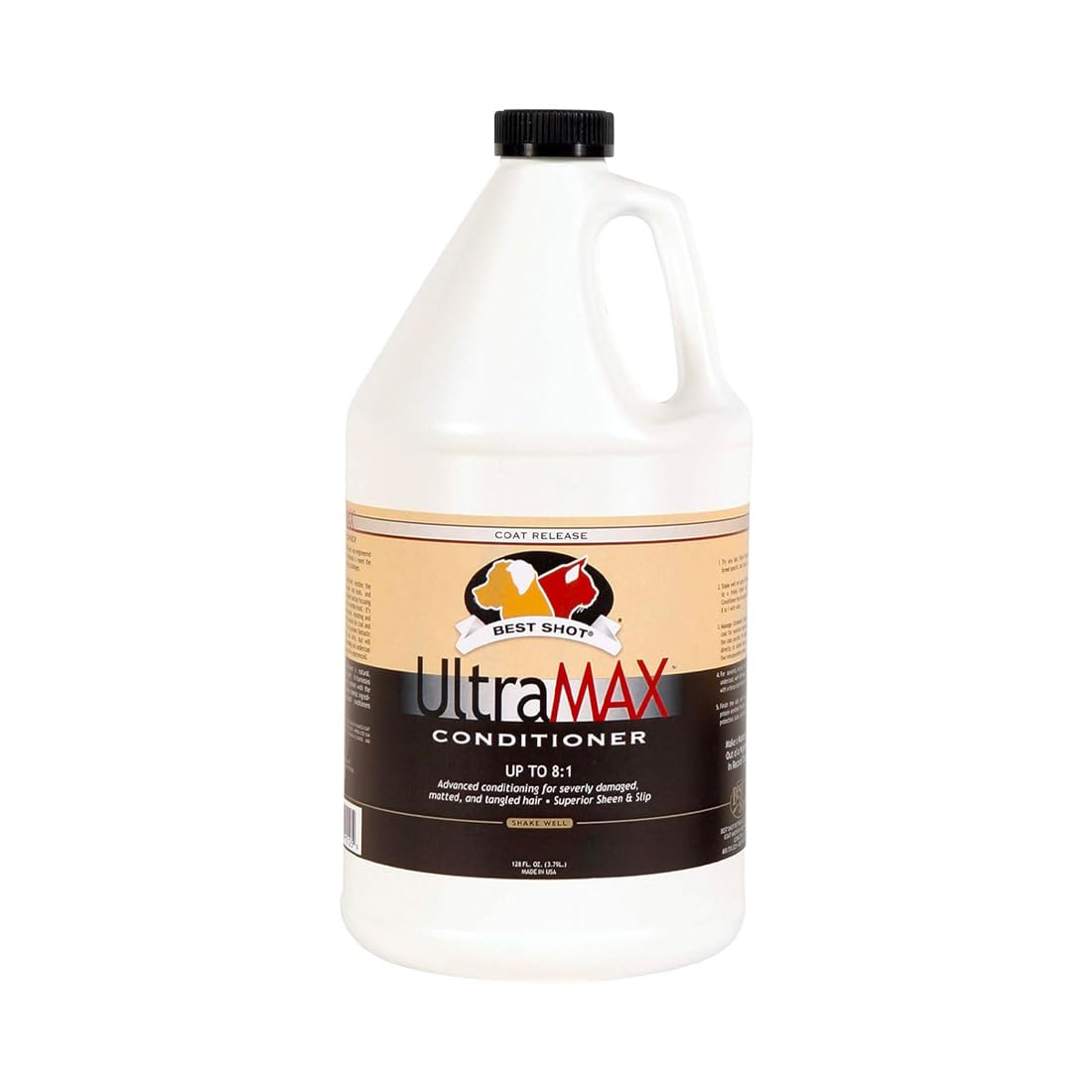 Best Shot Ultramax Pro Conditioner, Hydrating Conditioner For Any Dog Or Cat, Coat Release Technology, Sweet Pea Essence, 1.1-Gallon