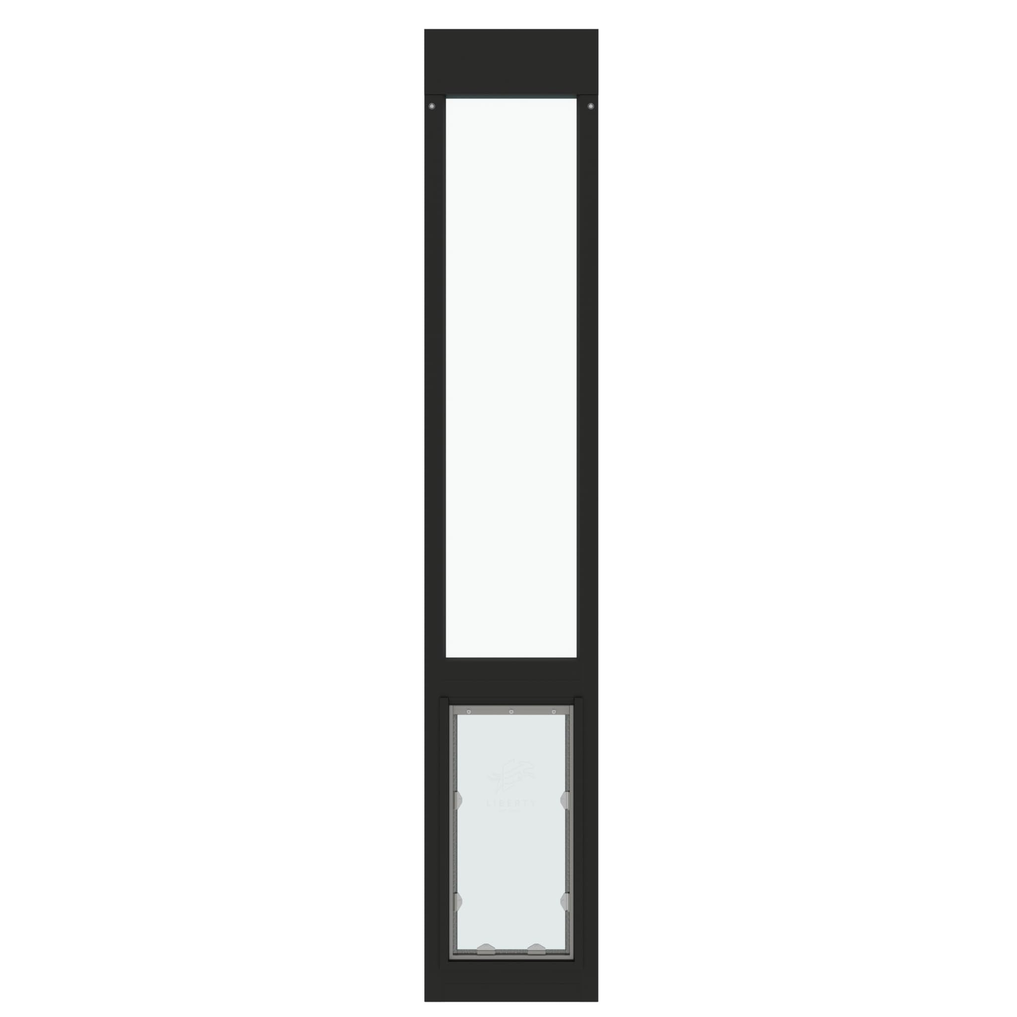 Liberty Pet Door For Sliding Glass Door | Aluminum Frame With Closing Cover | For Home & Rentals | Clear Glass | Black, Large Fl