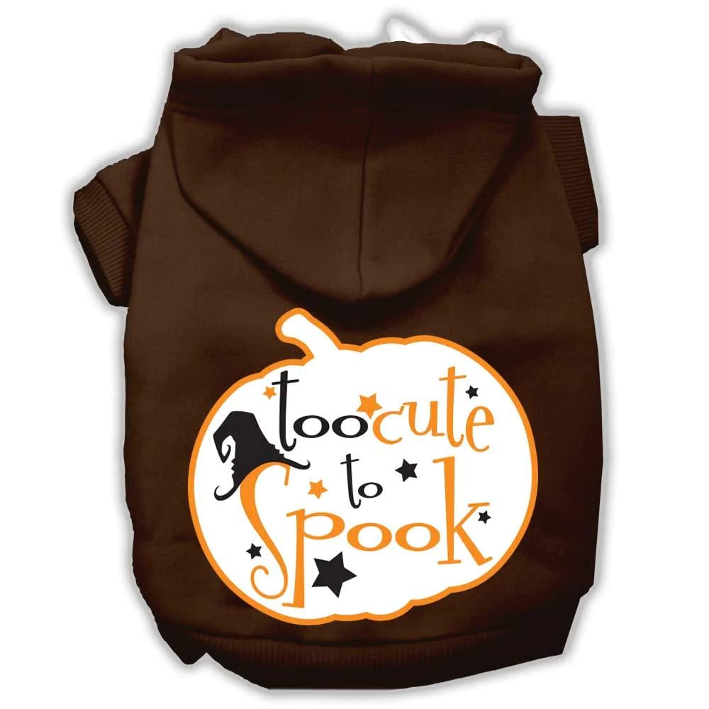 Halloween Pet Dog & Cat Hoodie Screen Printed, 'Too Cute To Spook' Blue Xs (0-3 Lbs.)