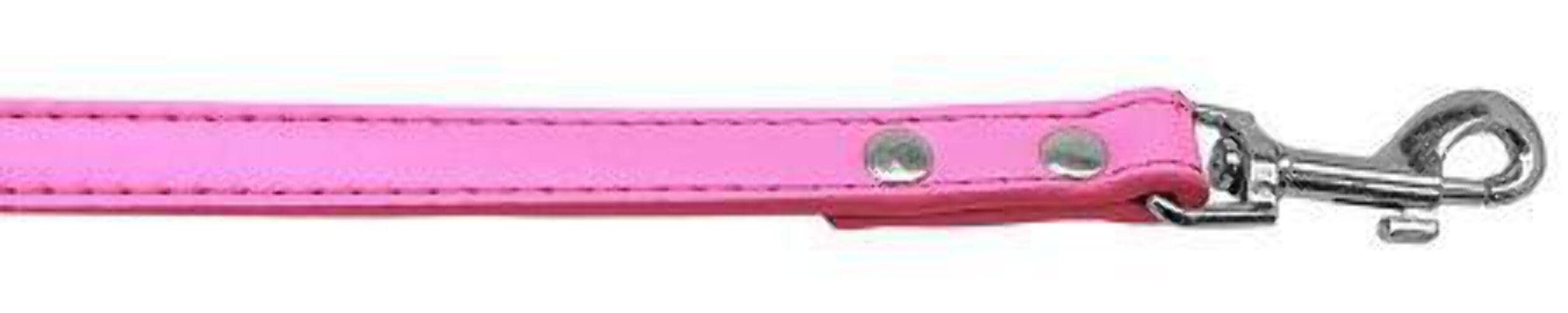 Mirage Pet Products Premium Plain Pet Leash, 1/2" x 6', Bright Pink