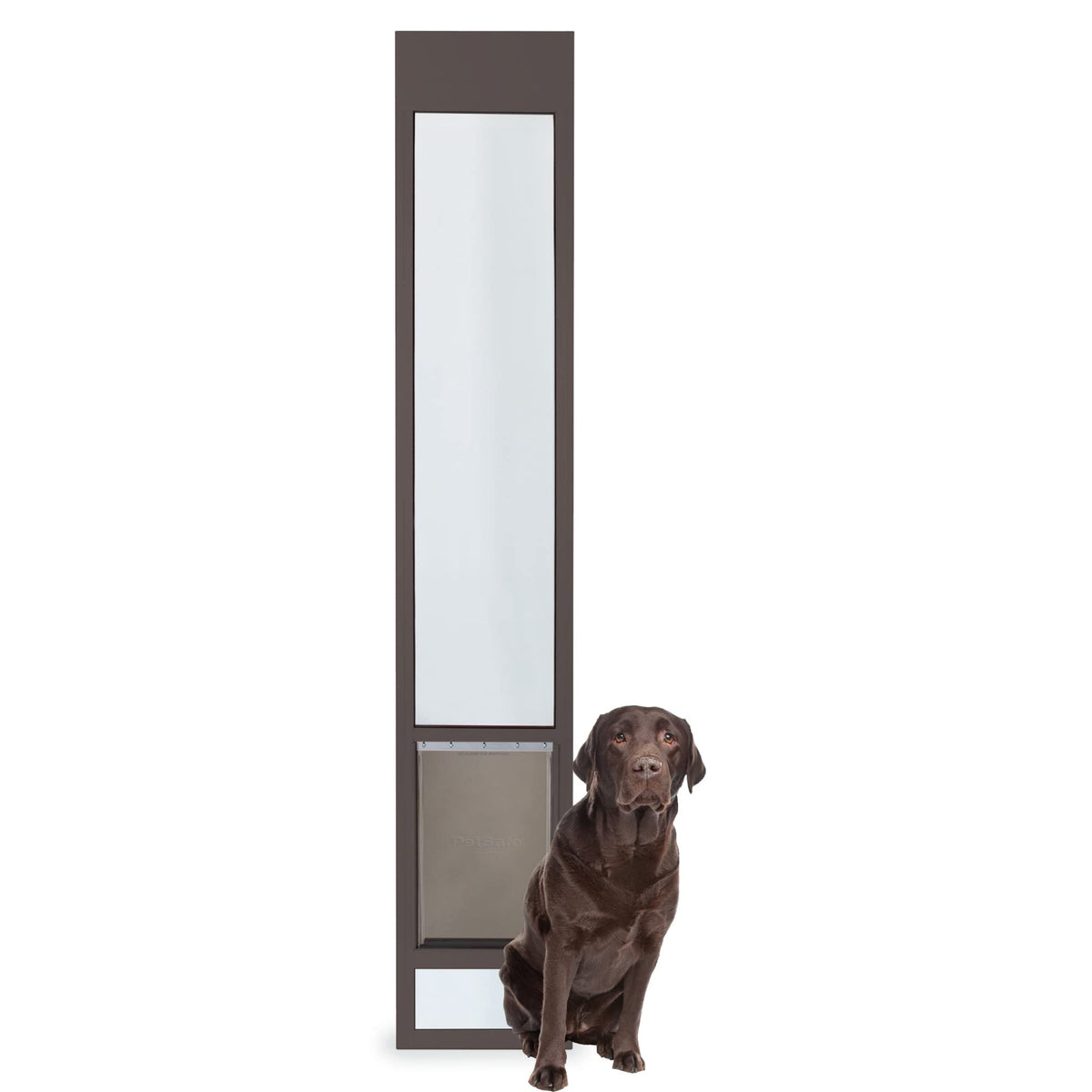 Petsafe 1-Piece Sliding Glass Pet Door For Dogs & Cats - Adjustable Height 75 7/8' To 80 11/16'- Large-Tall, Bronze, No-Cut Install, Aluminum Patio Panel Insert, Great For Renters Or Seasonal Install
