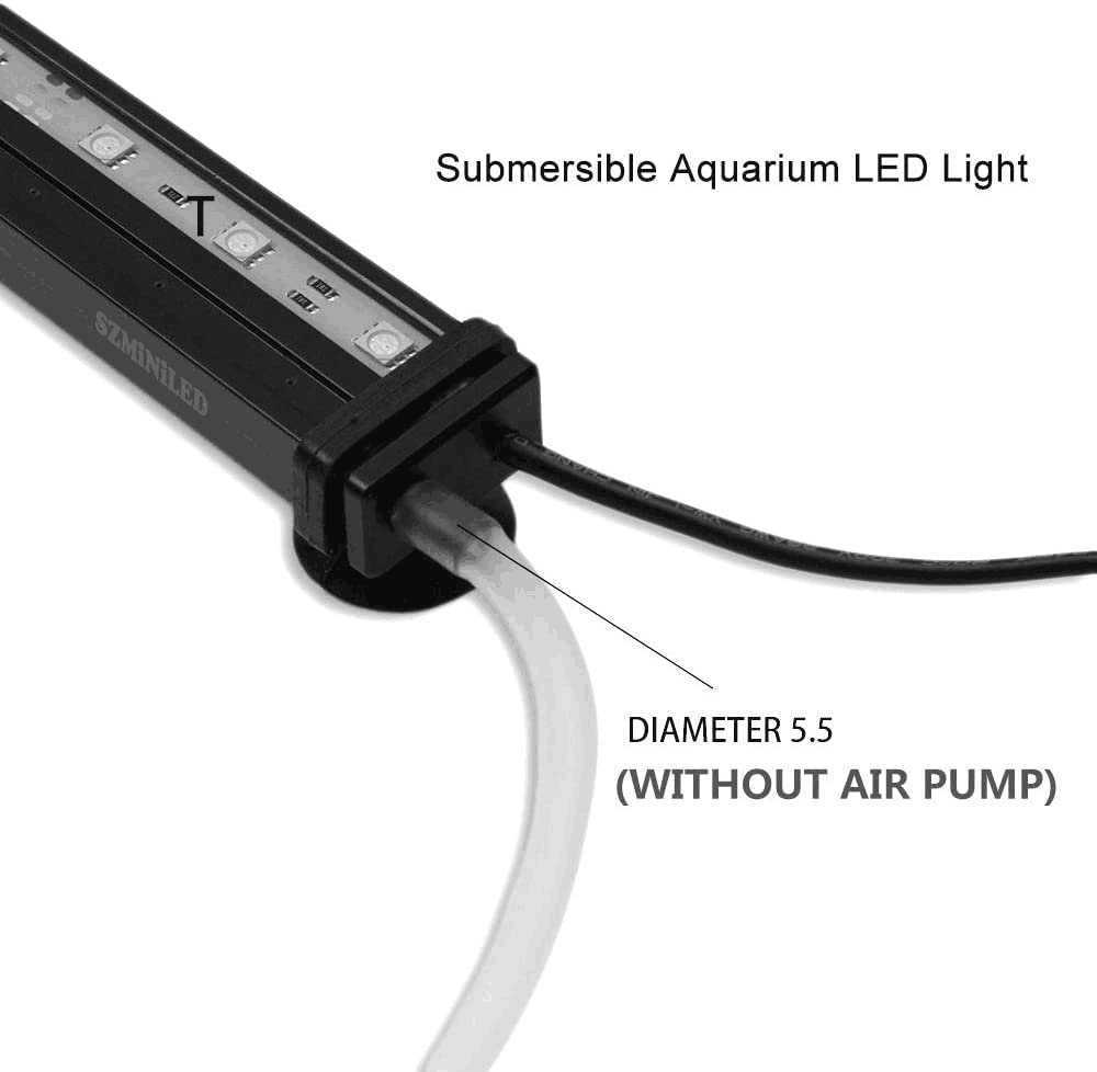 Szminiled Submersible Aquarium Light, Fish Tank Light With Air Bubble Hole, Rgb Color Changing Brightness Adjustable Ip68 Waterproof Remote Control Led Light For Aquarium Fish Tank 12 Inch