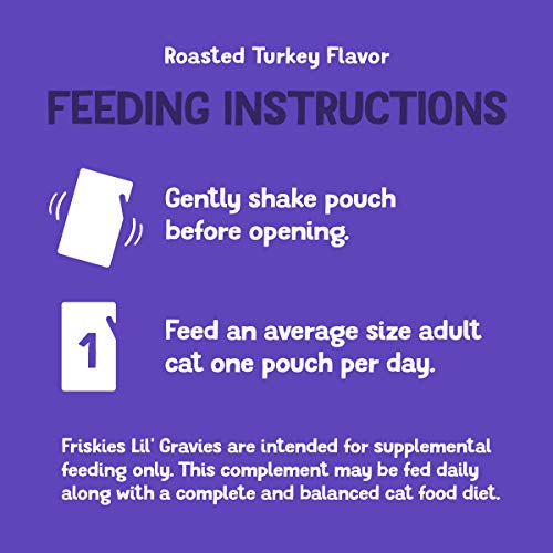 Friskies Lil' Gravies Roasted Turkey Flavor Cat Treats, 1.55 oz Pouches, Pack of 16