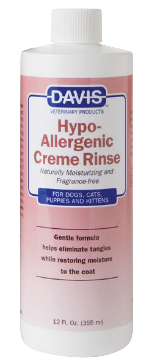 Davis Manufacturing Hypoallergenic Pet Crème Rinse, 12 Oz, White (Hcr12)