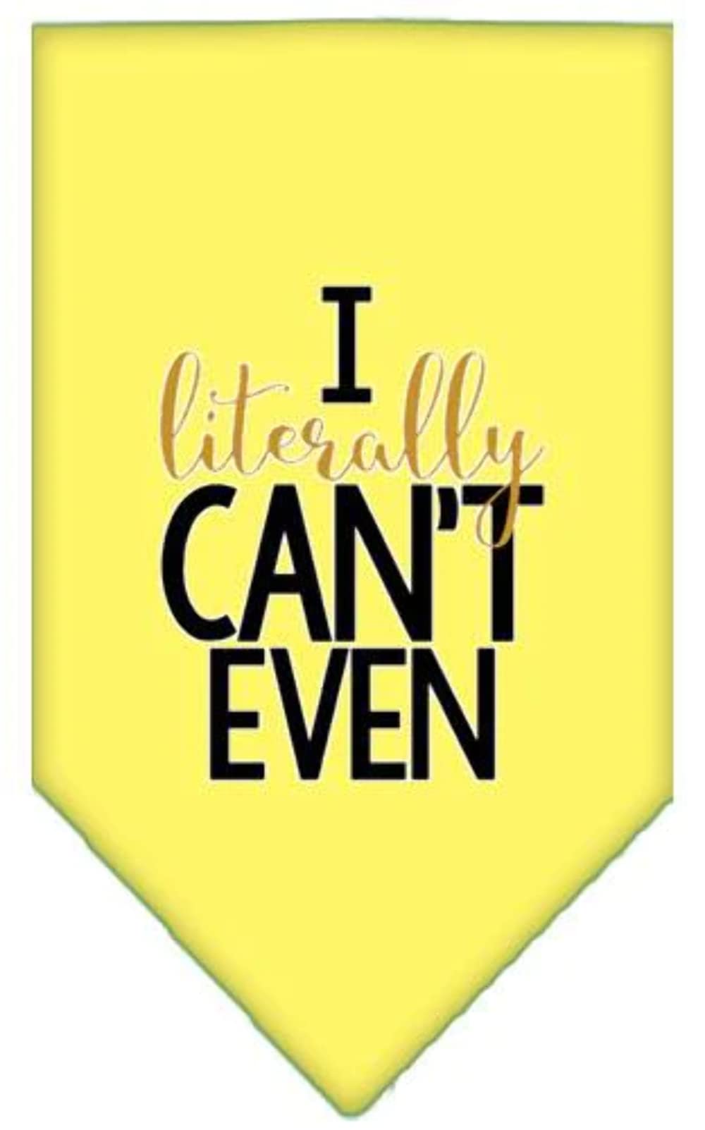 Pet and Dog Bandana Screen Printed, "I Literally Can't Even" Black Small
