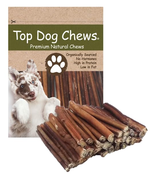 Top Dog Chews - 6 Bully Sticks Roasted - All Natural from Free Ranging Beef - 25 Pack