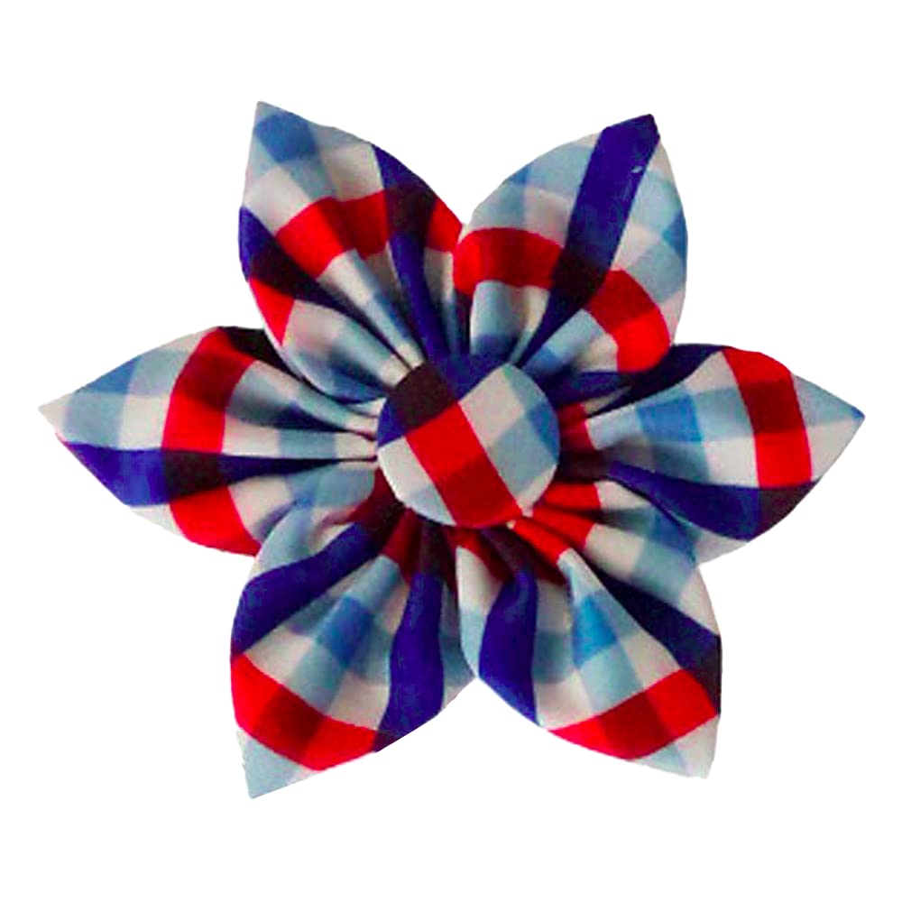 Huxley & Kent Pet Pinwheel | Picnic Check (Small) | 4Th Of July Collar Accessory For Dogs/Cats | Bow Collar Attachment | Cute, C