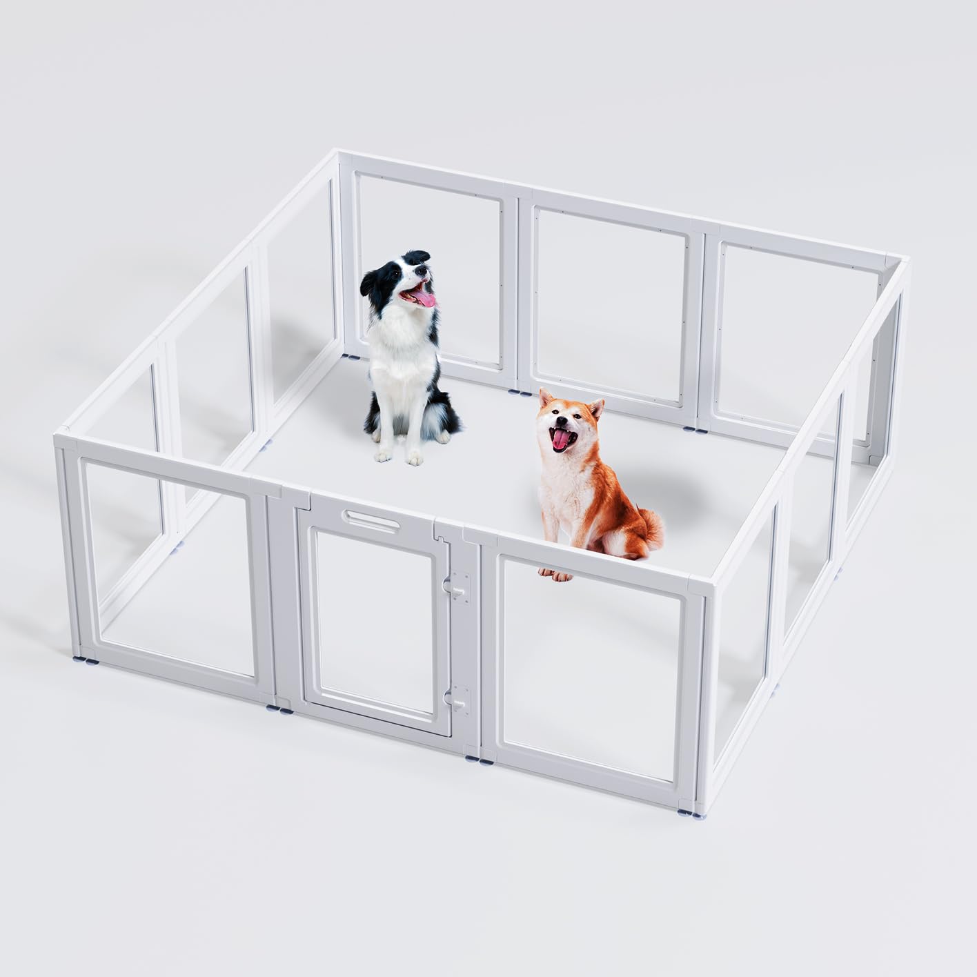 Clear Acrylic Dog Playpen Transparent Dog Playpen Indoor, Easy Assemble Clear Pet Pen For Puppy Bunny Cat Pig, Sturdy & Easy Cle