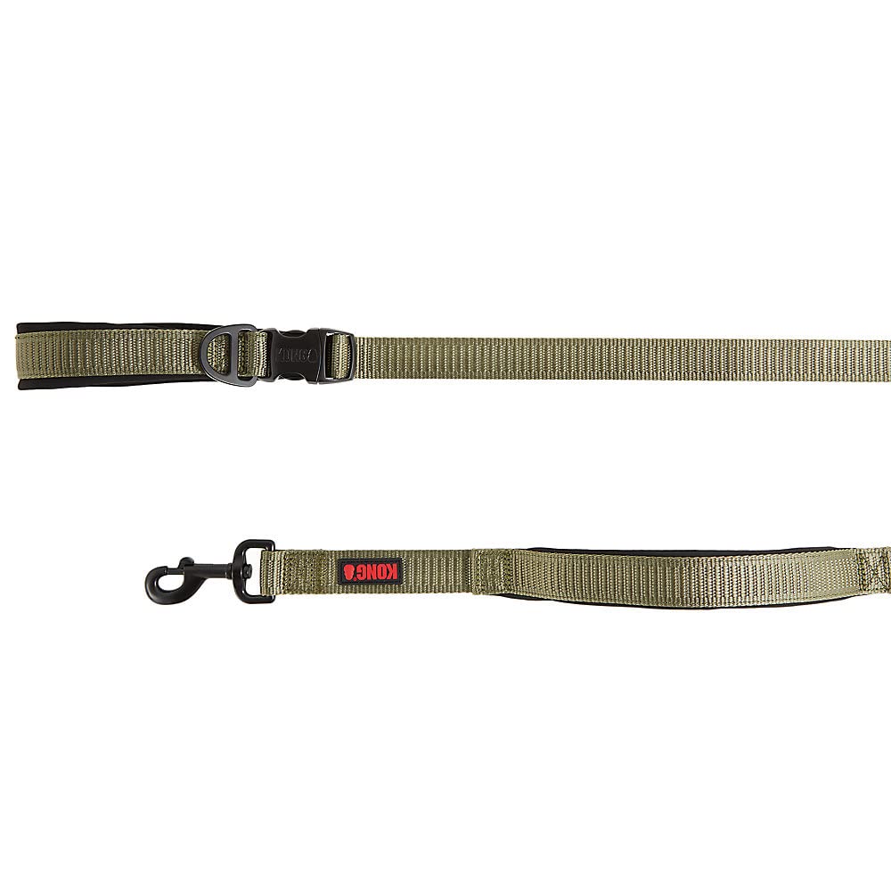 Kong Comfort Ultra Durable Traffic Padded Handle Hands Free Quick Control Leash 6' (Green)
