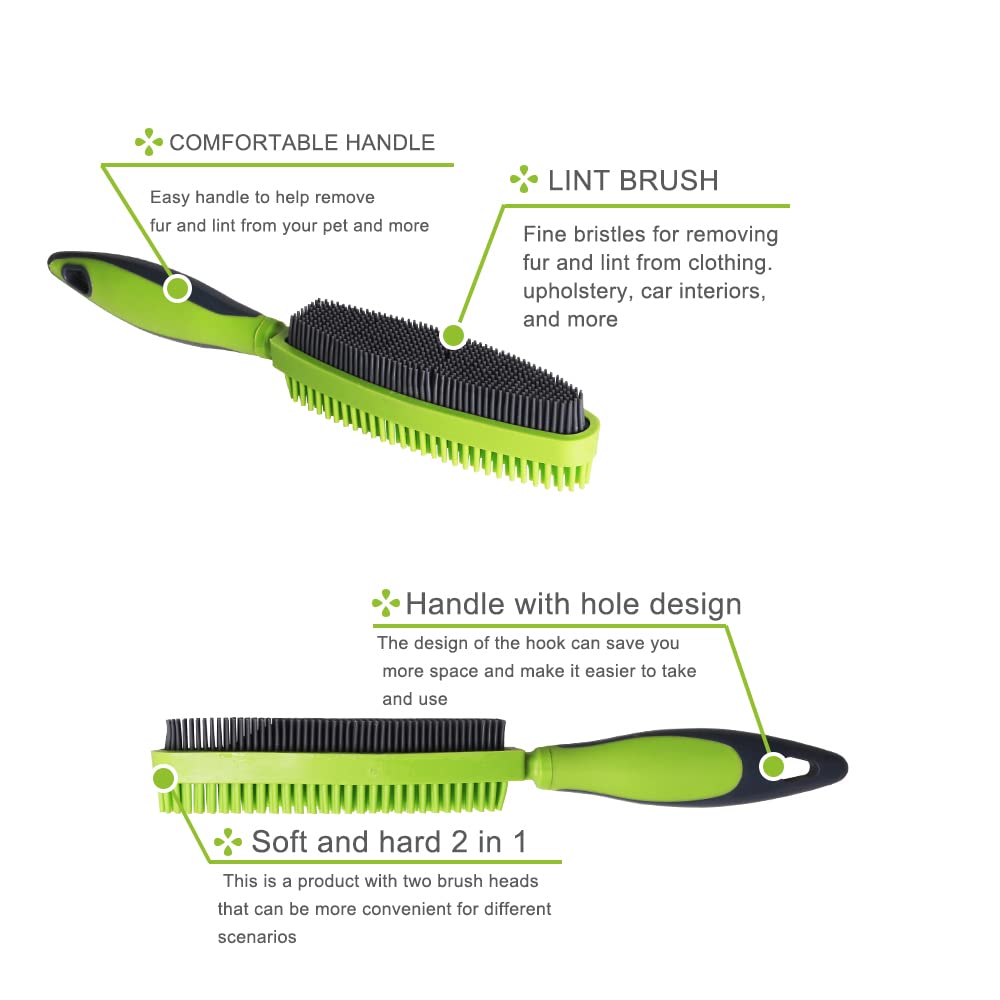 Godiyyer Rubber Pet Hair Removal Brush for Couch Clothes Dog Cat Pet Hair Carpet, Also Used as Dog Cat Bath Brush with Massage E